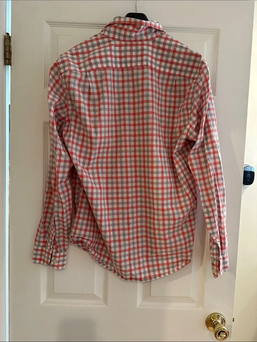J. Crew Red and White Plaid Button-Down Shirt